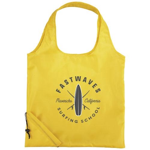 Bungalow opvouwbare polyester boodschappentas geel