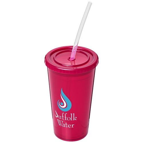 Cyclone dubbelwandige beker 350 ml magenta