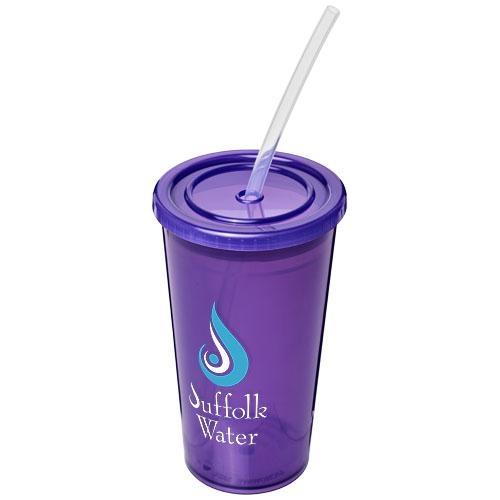Cyclone dubbelwandige beker 350 ml paars