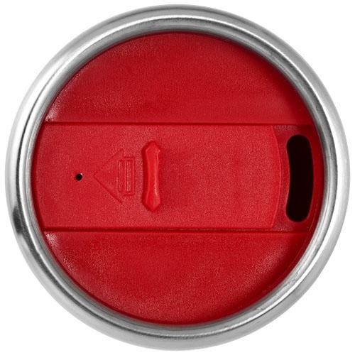 Geïsoleerde thermosbeker Elwood 410 ml zilver/rood