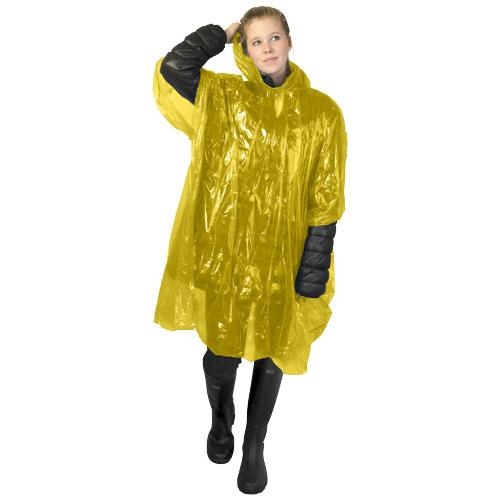 Ziva wegwerp regenponcho geel