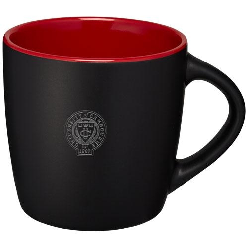Keramische mok Riviera 340 ml zwart/rood