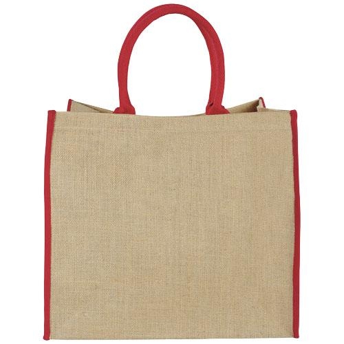 Harry jute draagtas met gekleurde accenten rood