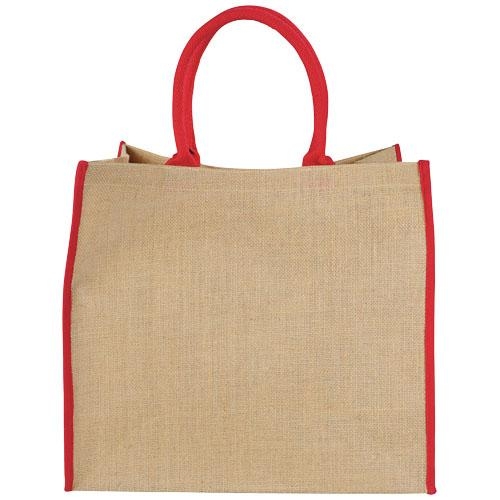 Harry jute draagtas met gekleurde accenten rood