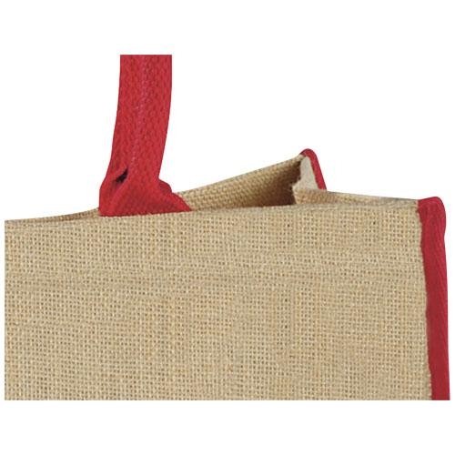 Harry jute draagtas met gekleurde accenten rood