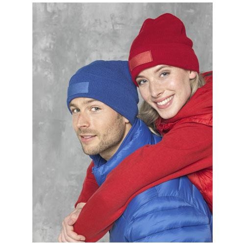 Boreas muts met patch blauw