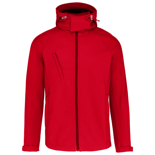 Kariban heren softshell jas met capuchon rood,3xl