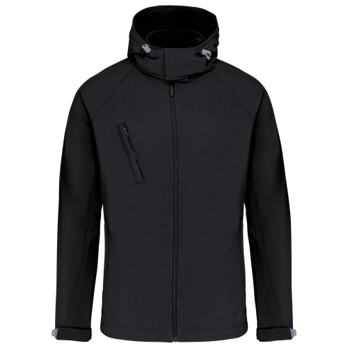 Kariban heren softshell jas met capuchon zwart,3xl