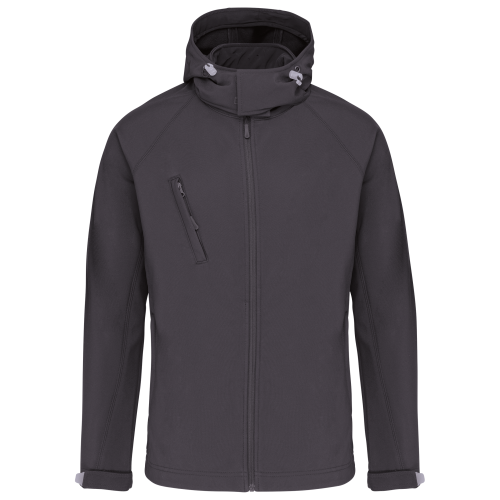 Kariban heren softshell jas met capuchon titanium,3xl