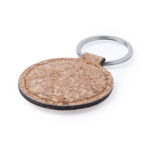 Ronde sleutelhanger van kurk Kimbox rond