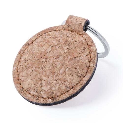 Ronde sleutelhanger van kurk Kimbox rond