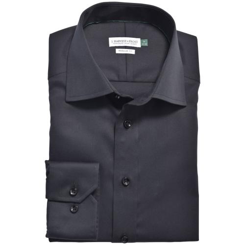 GB01 twill overhemd regular heren zwart,3xl