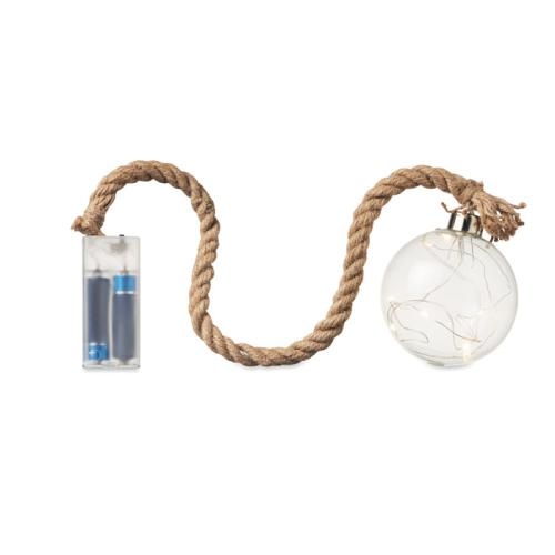 Glazen kerstbal LED-lampje Baubli transparant