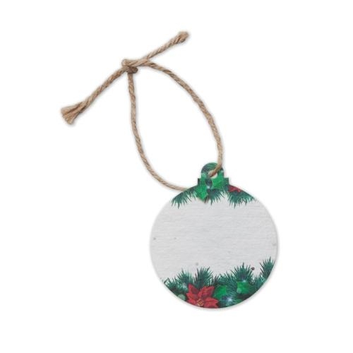 Zaadpapier kerstbal wit