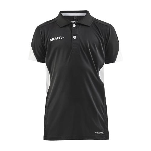 Pro Control Impact polo kids zwart/wit,122-128