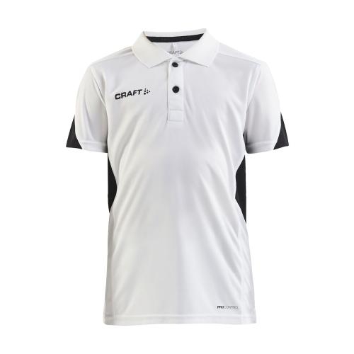 Pro Control Impact polo kids wit/zwart,122-128