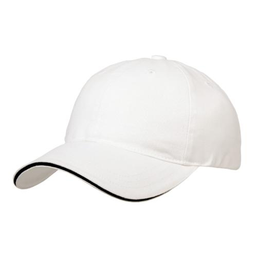 Katoenen sandwich cap wit/zwart
