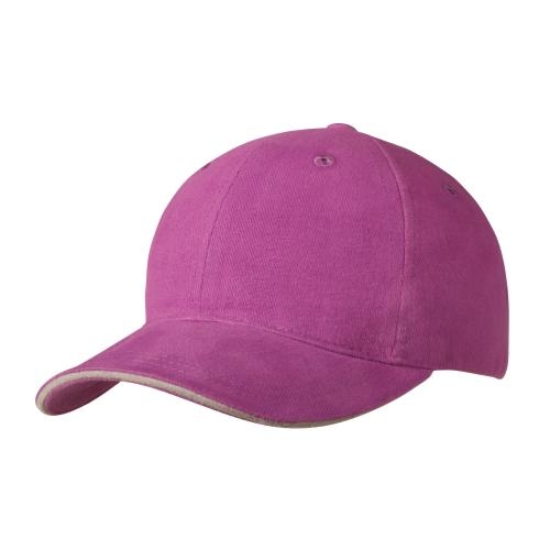 Katoenen sandwich cap paars/grijs