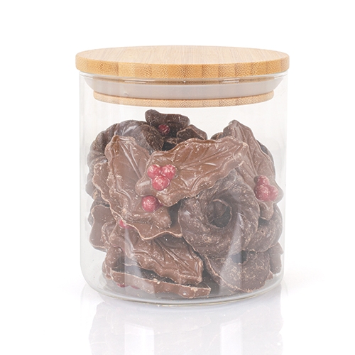 Glazen snoeppot Kerstchoco mix glas