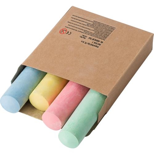 Kartonnen box met stoepkrijt bruin