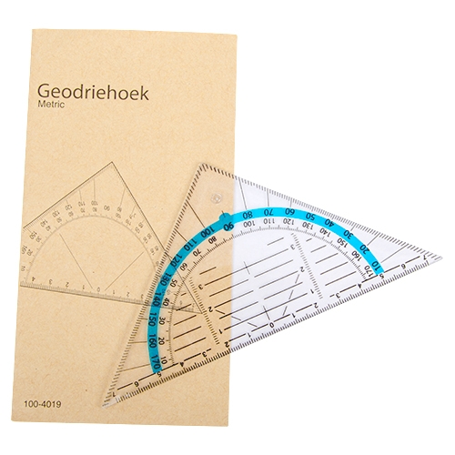 Geodriehoek Pythagoras blauw