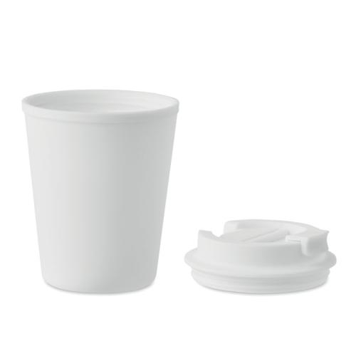 Gerecyclede PP-beker 300 ml Tridus wit