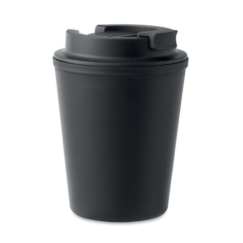 Gerecyclede PP-beker 300 ml Tridus zwart