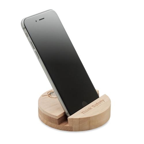 Houten telefoonhouder Grow round stand wood