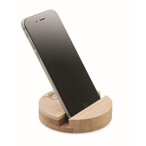 Houten telefoonhouder Grow round stand wood