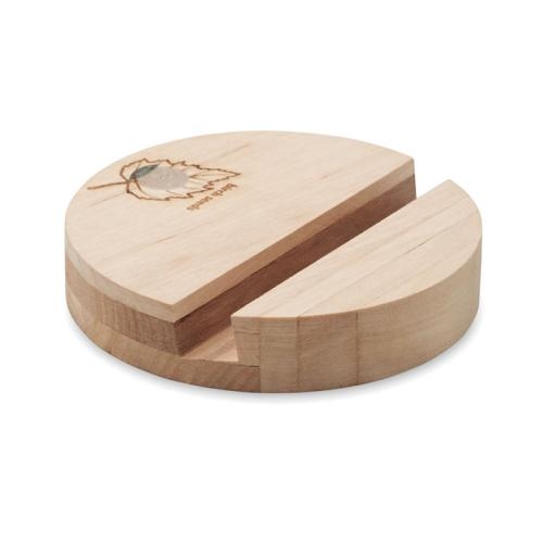 Houten telefoonhouder Grow round stand wood