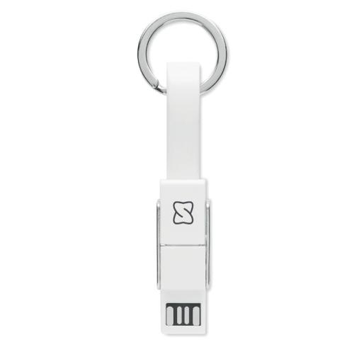 Sleutelhanger met 4-in-1 kabel wit