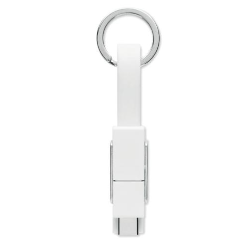 Sleutelhanger met 4-in-1 kabel wit