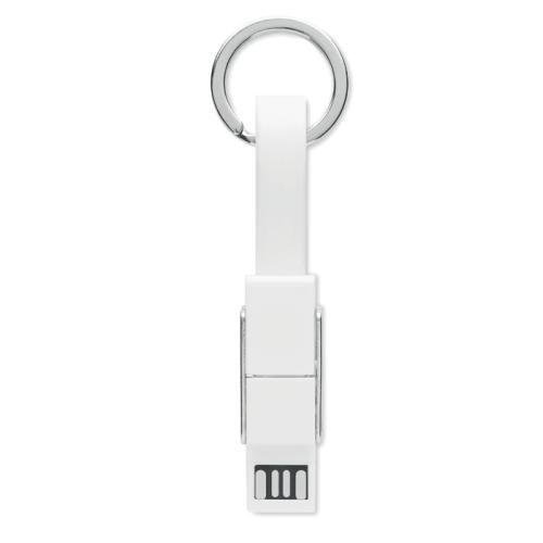 Sleutelhanger met 4-in-1 kabel wit