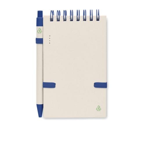 A6 notitieboek gerecycled melkpak blauw