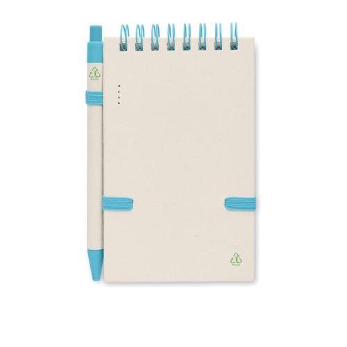 A6 notitieboek gerecycled melkpak turquoise