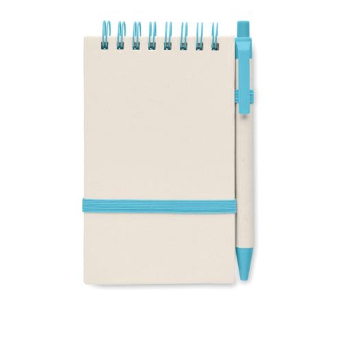A6 notitieboek gerecycled melkpak turquoise