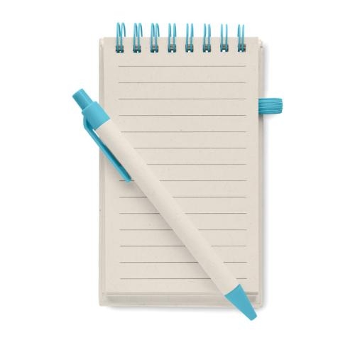 A6 notitieboek gerecycled melkpak turquoise