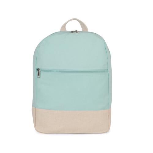 Tijdloze rugzak in katoen ice mint/natural