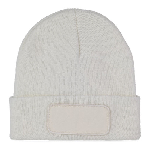Gerecyclede muts met patch wit