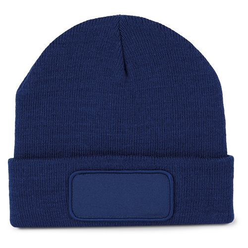 Gerecyclede muts met patch royal blue