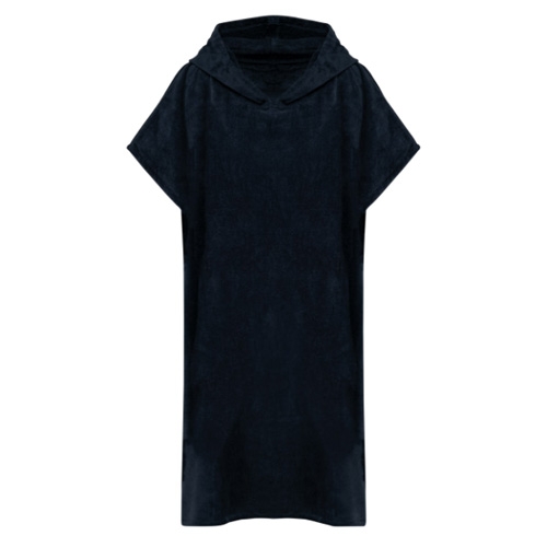Unisex badponcho met capuchon navy,s/m