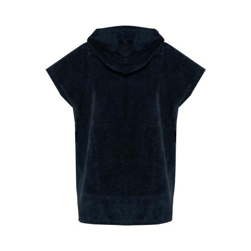 Badstof kinderponcho met capuchon navy,6-10