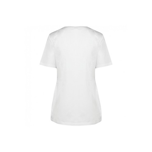 Damesblouse polykatoen drukknopen wit,2xl