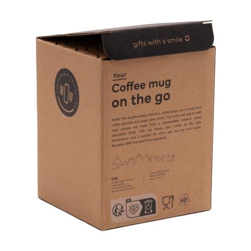Koffie to-go beker koffievezel en suikerriet bruin
