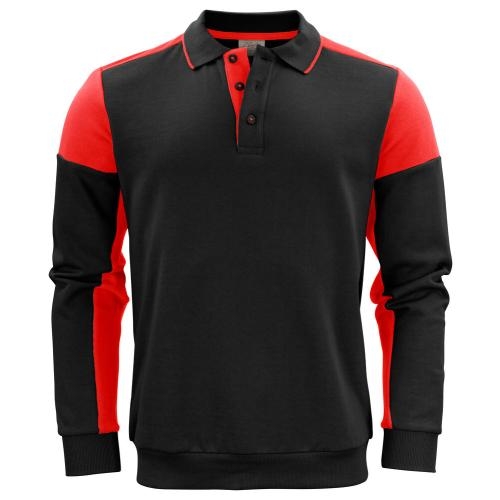Prime polosweater unisex zwart/rood,3xl