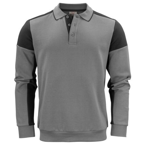 Prime polosweater unisex staalgrijs/zwart,3xl
