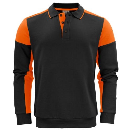 Prime polosweater unisex zwart/oranje,3xl