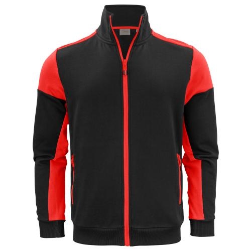 Prime sweater full zip heren zwart/rood,2xl