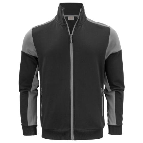 Prime sweater full zip heren zwart/staalgrijs,2xl