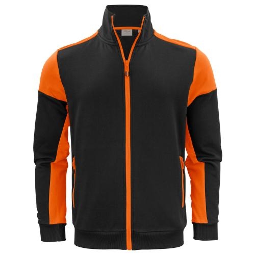 Prime sweater full zip heren zwart/oranje,2xl